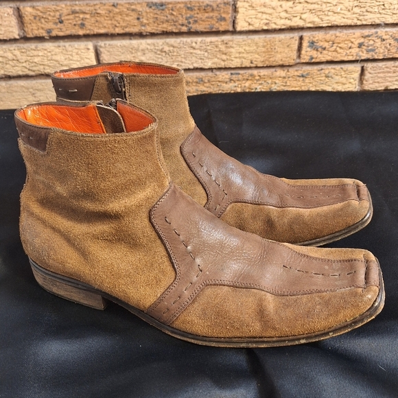 Mark Nason Size 11 Men's Two Tone Brown Ankle Boots - Picture 1 of 6
